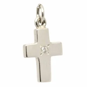 Gold Birthstone Cross Charm