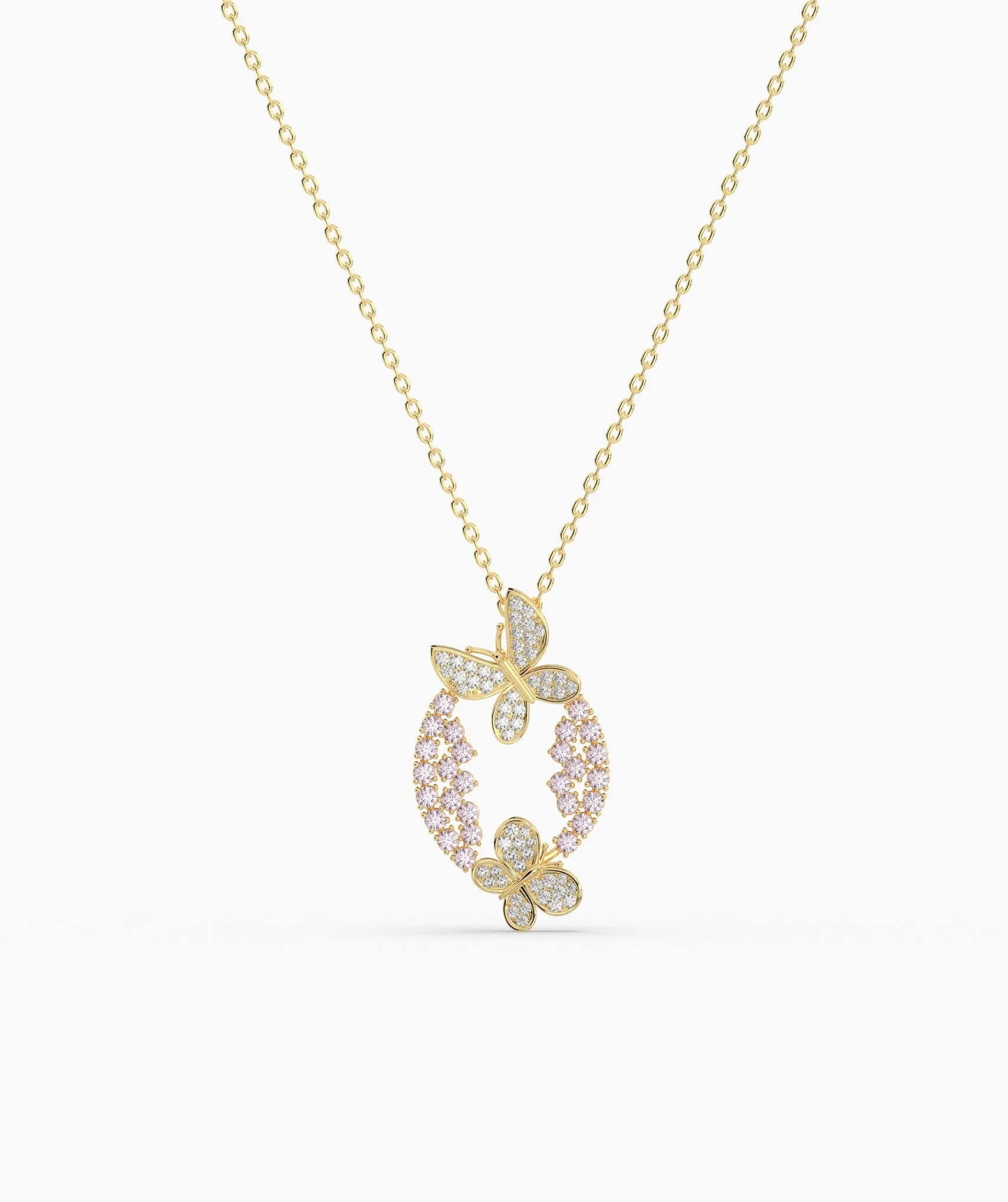 Gold Butterfly Wreath Necklace
