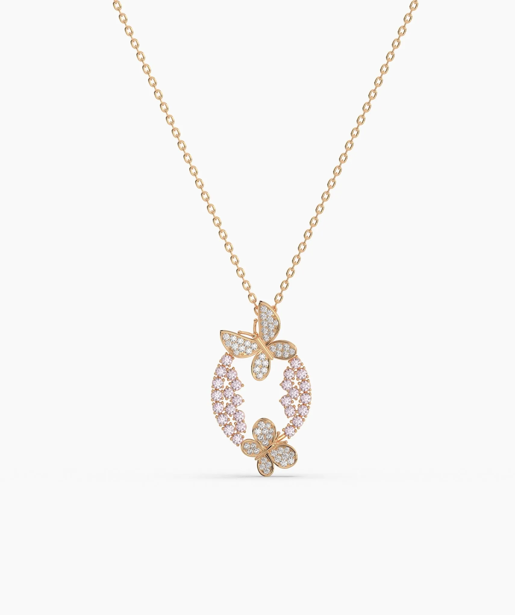 Gold Butterfly Wreath Necklace