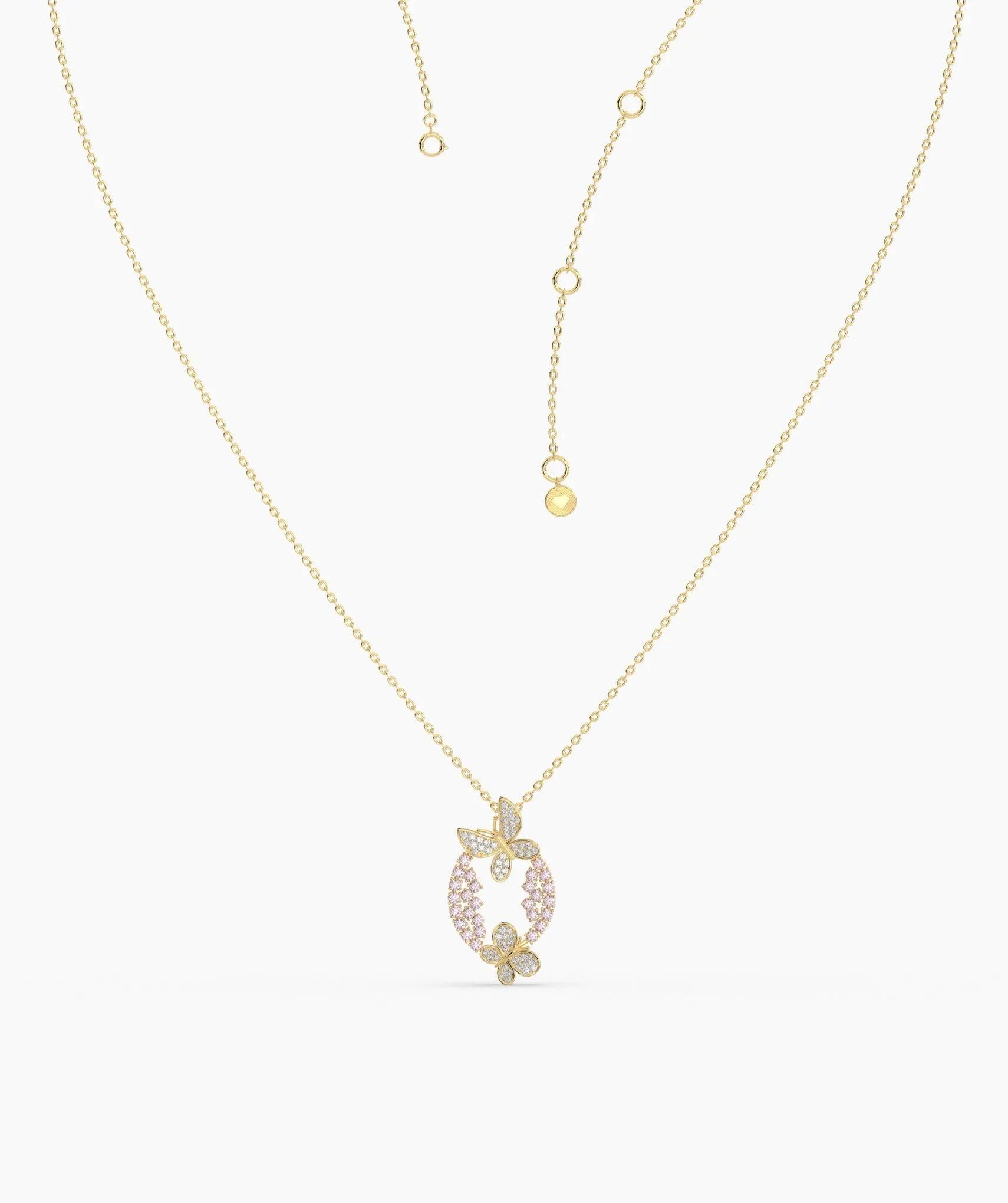 Gold Butterfly Wreath Necklace