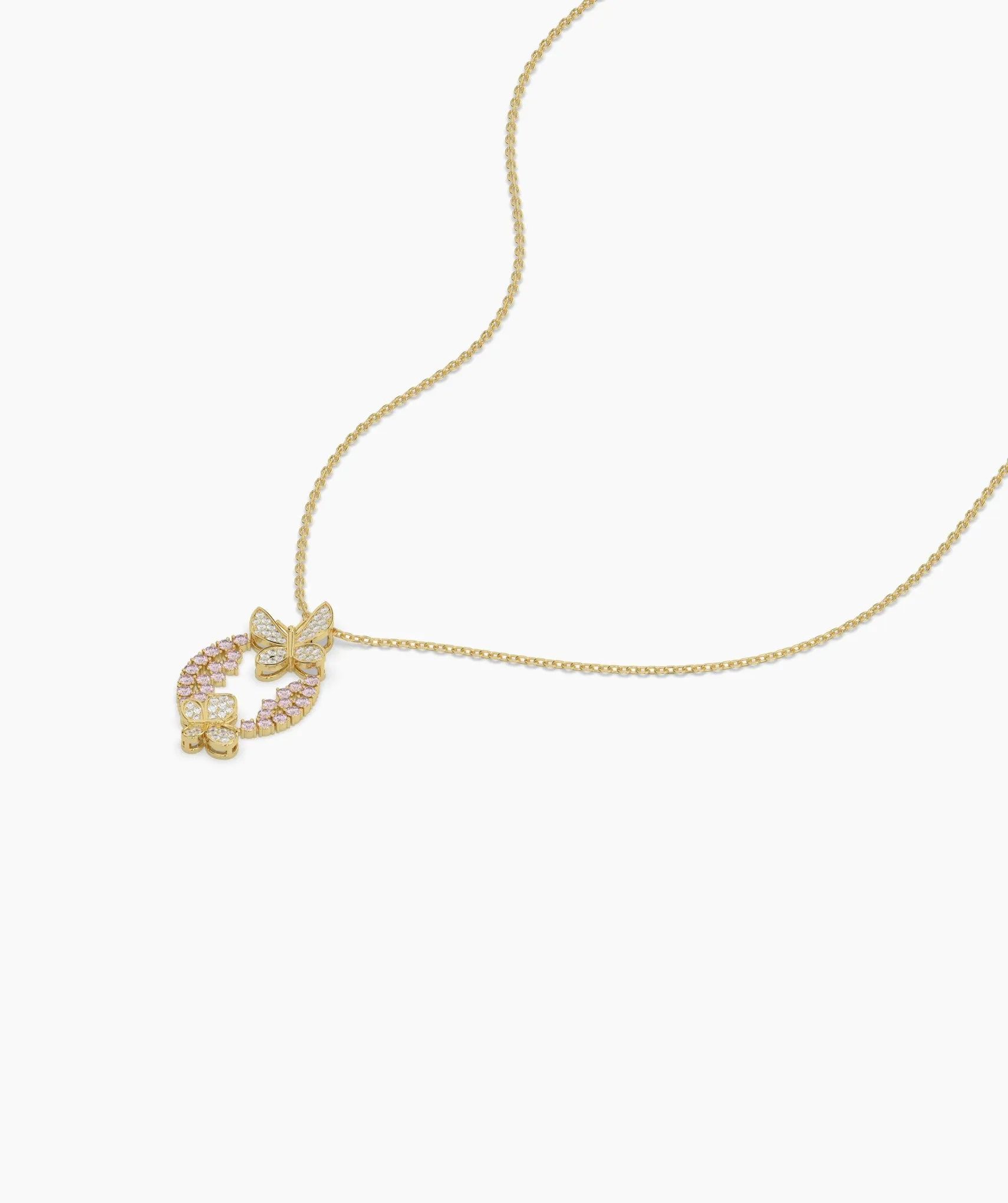 Gold Butterfly Wreath Necklace