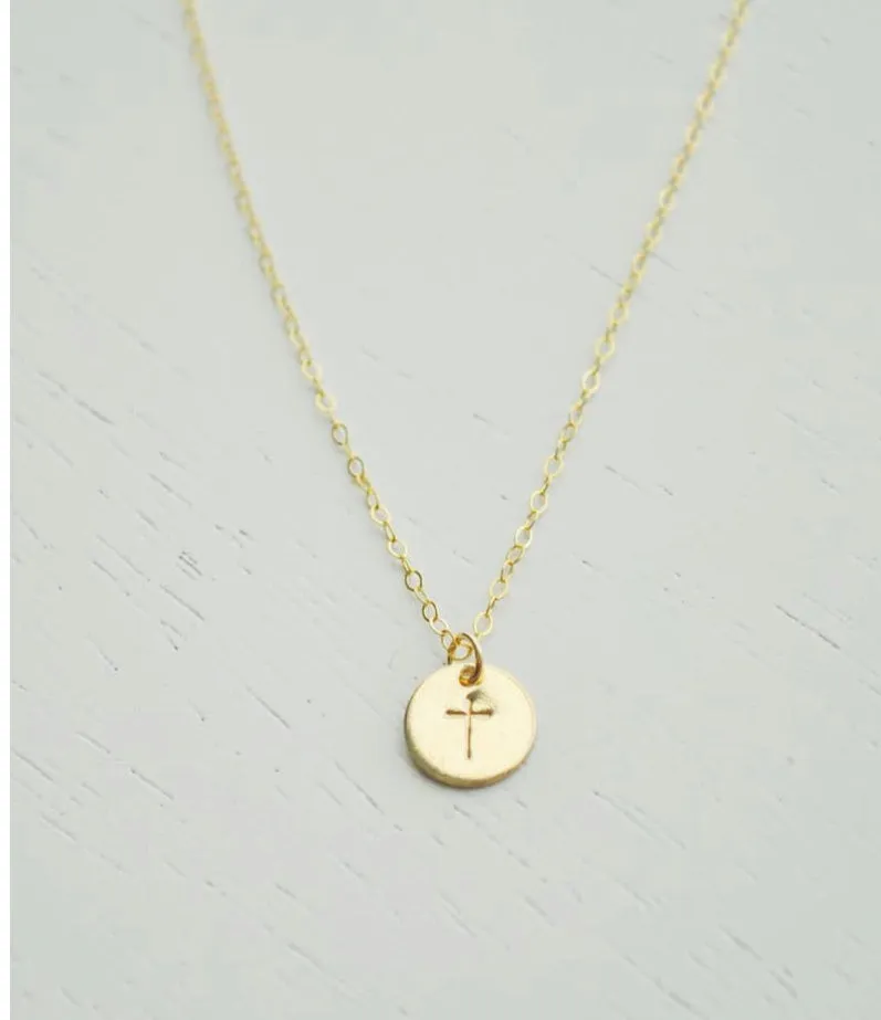 Gold Cross Necklace (17")