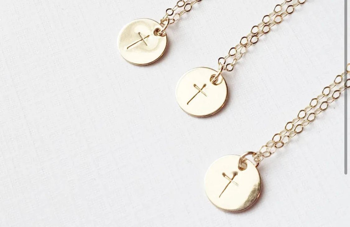 Gold Cross Necklace (17")