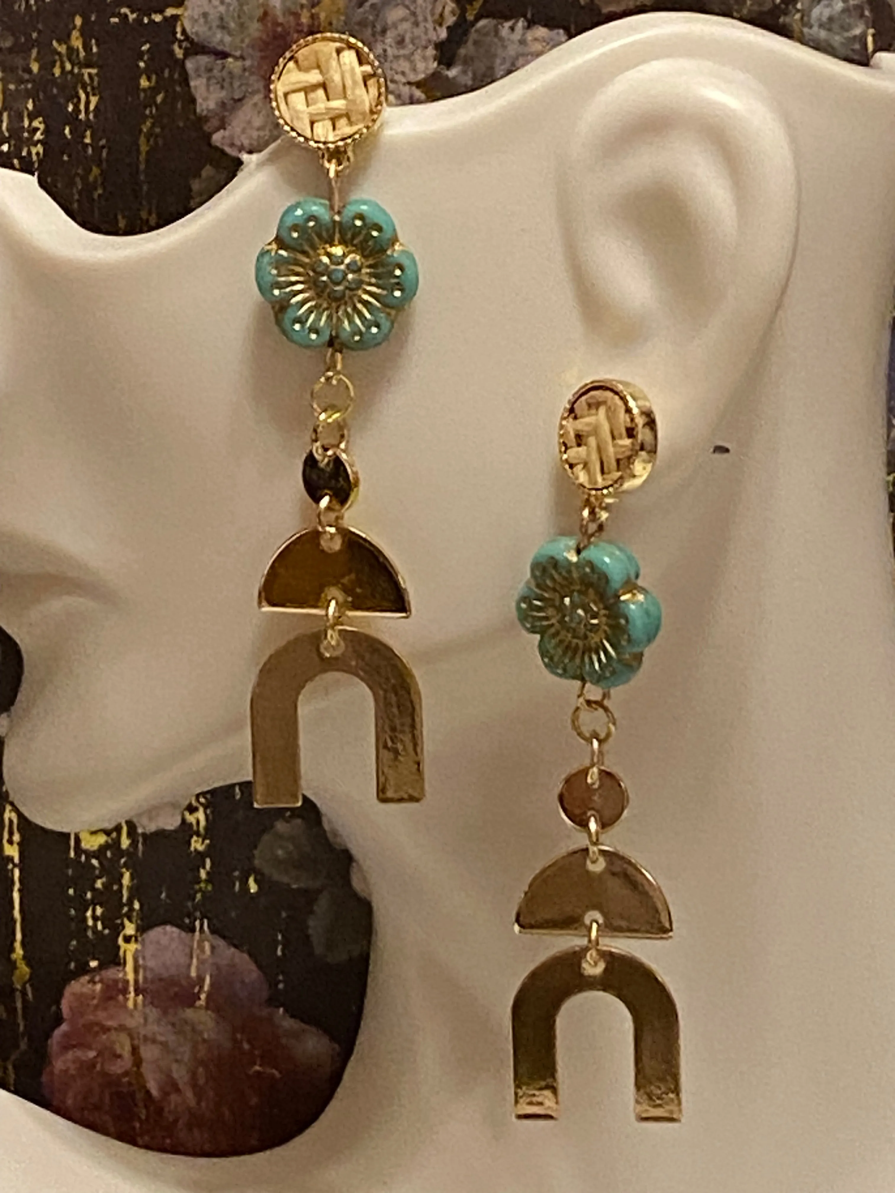 Gold dangle earrings