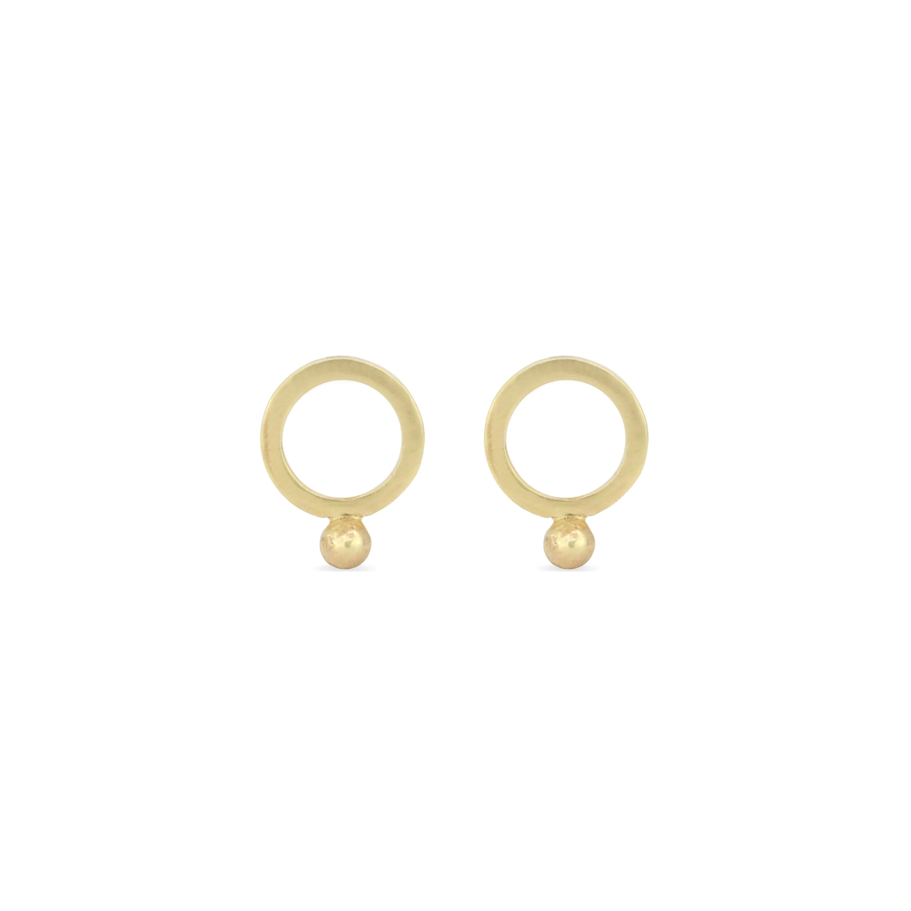 Gold Dot Circle Stud Earrings