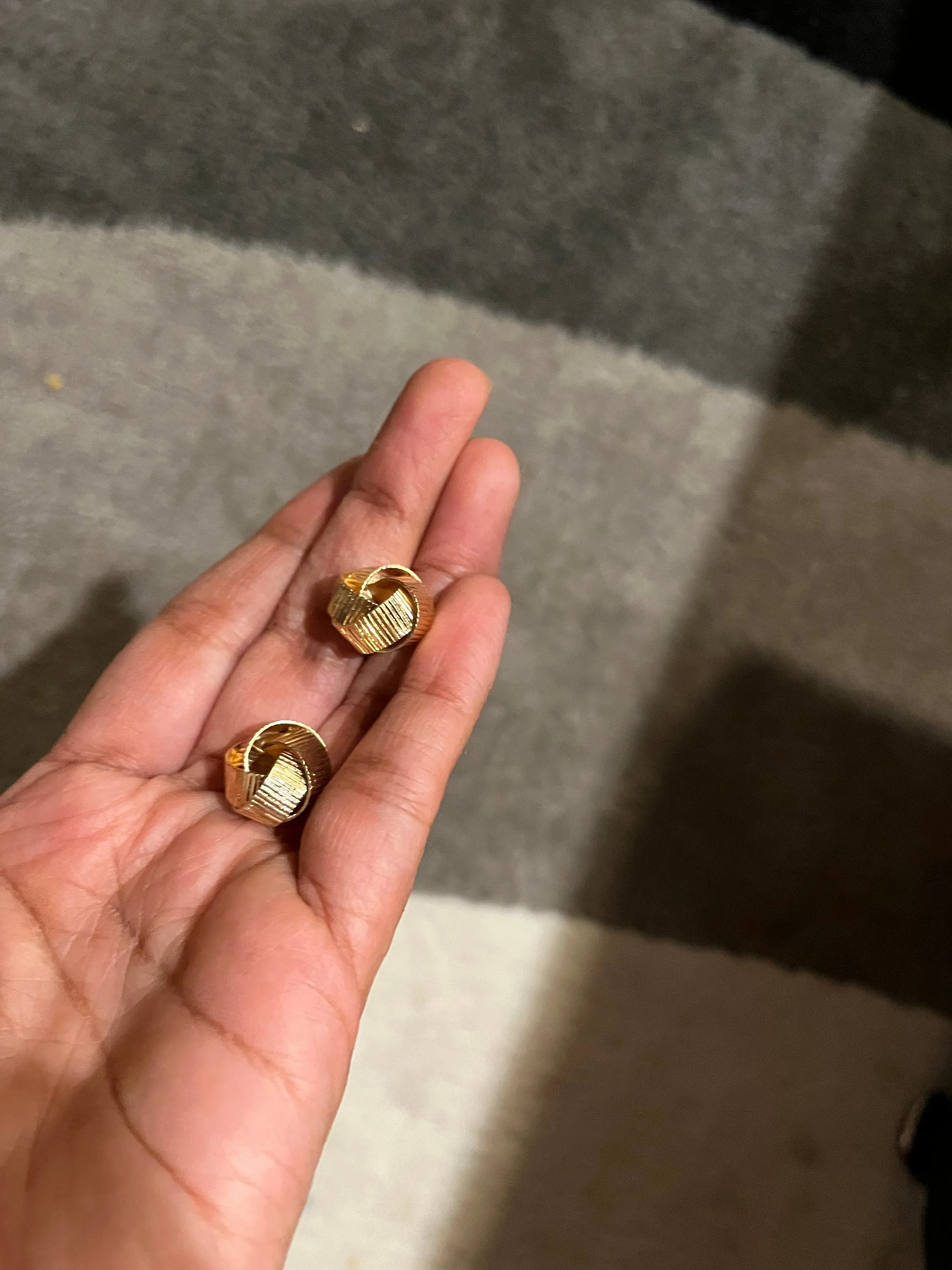 gold earrings , gold studs  metal earring gold knot bow stud earring ,  gold earrings , abstract chunky gold studs big