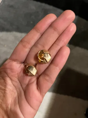 gold earrings , gold studs  metal earring gold knot bow stud earring ,  gold earrings , abstract chunky gold studs big