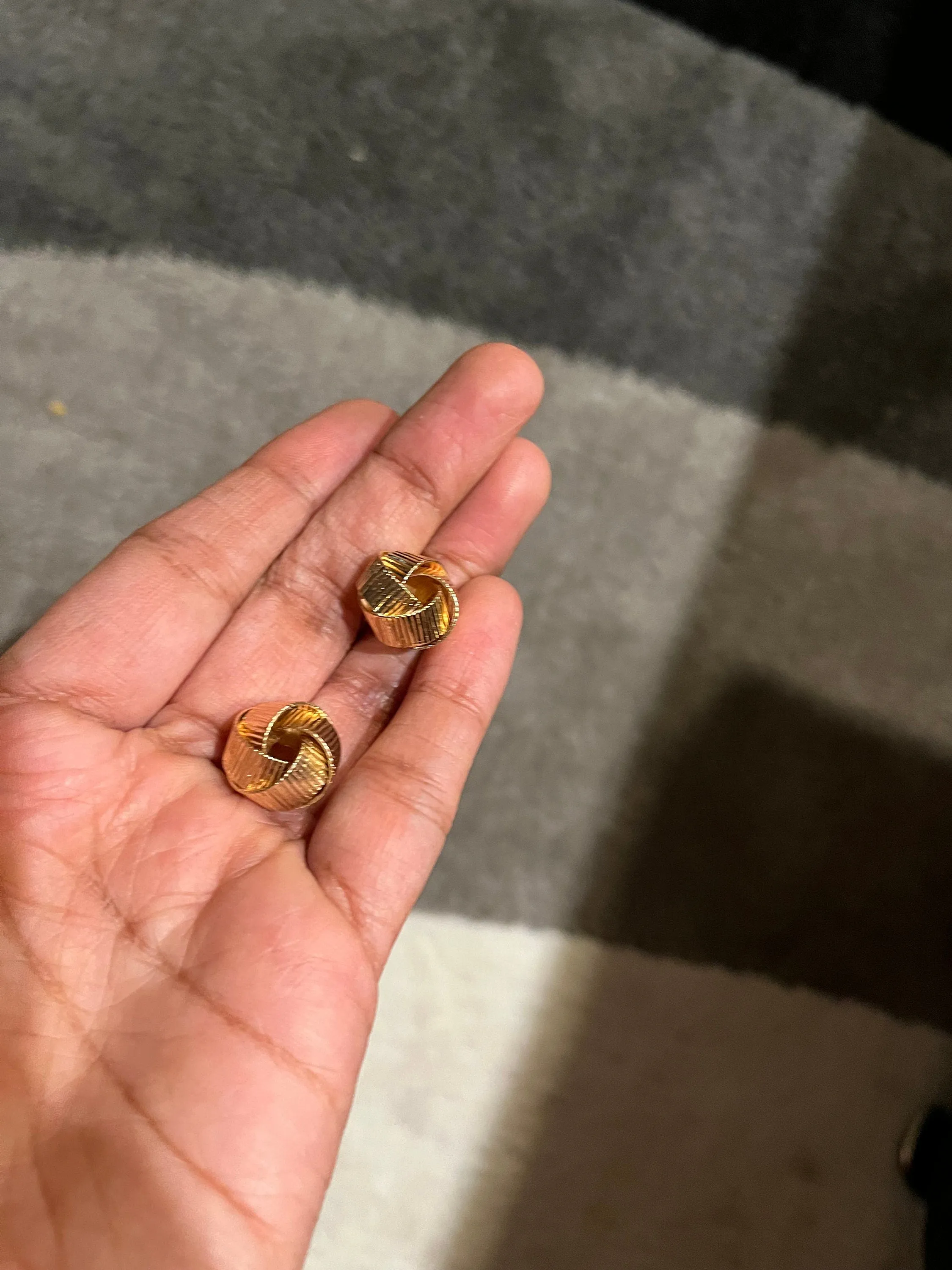 gold earrings , gold studs  metal earring gold knot bow stud earring ,  gold earrings , abstract chunky gold studs big