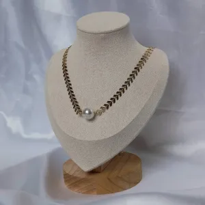 Gold Pearl Choker Necklace - Gold Necklaces,Beaded Pearl Necklace,Pearl Jewellery,Gold Jewellery In The UK,Gold Choker Necklaces In The UK