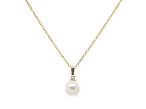 Gold Pearl Drop Necklace