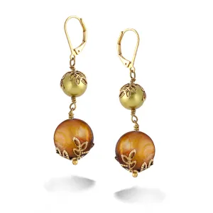 GOLD PEARL MOP  EARRINGS #219GN3401 (1A1/1C13)