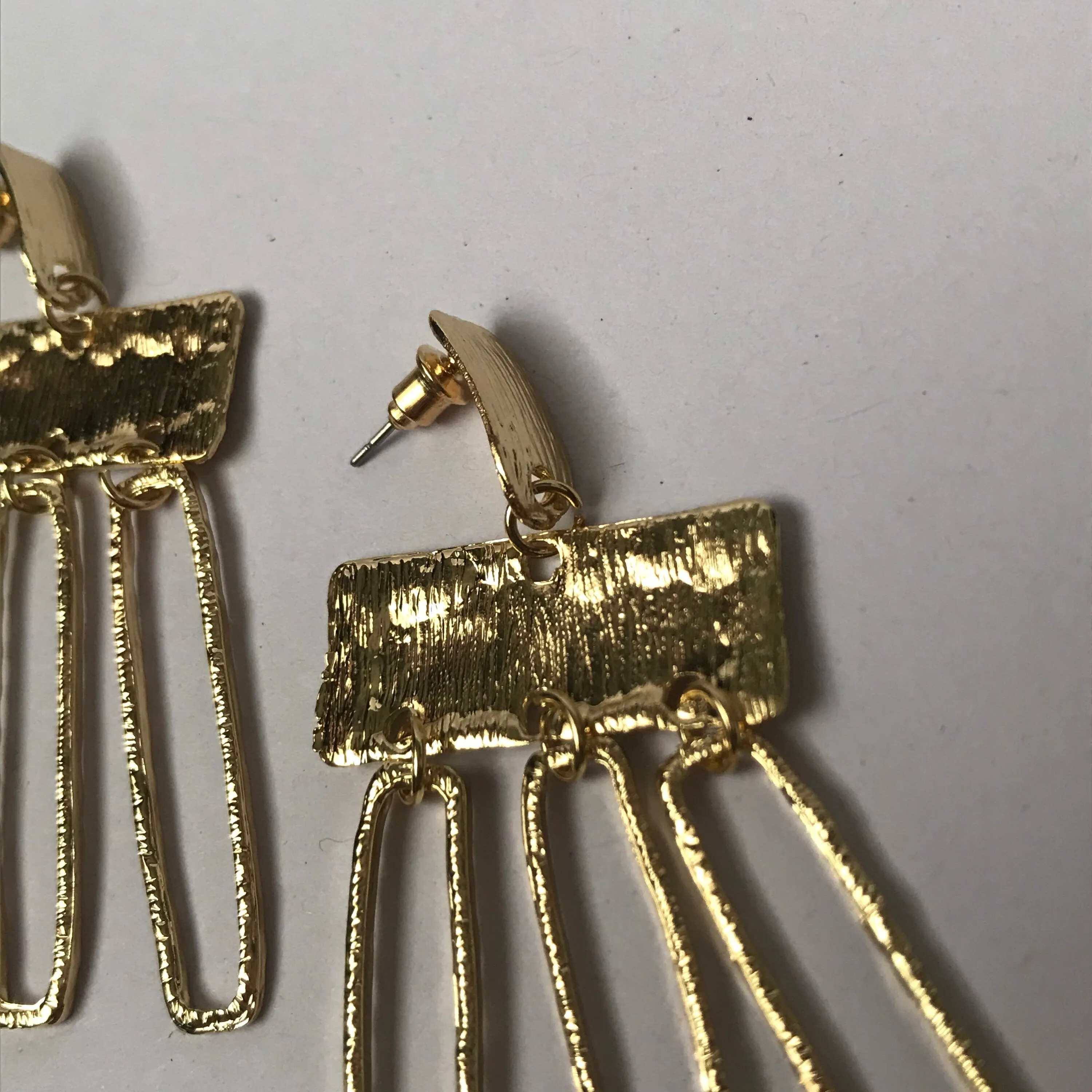 Gold Plated Drop Earrings -  Abstract Earrings,Unique Earrings,High Polished,Hanging Jewellery,Gold Accessories,Gold Jewellery,Gold Earrings