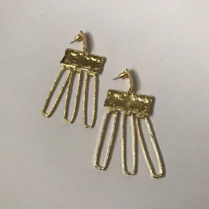 Gold Plated Drop Earrings -  Abstract Earrings,Unique Earrings,High Polished,Hanging Jewellery,Gold Accessories,Gold Jewellery,Gold Earrings