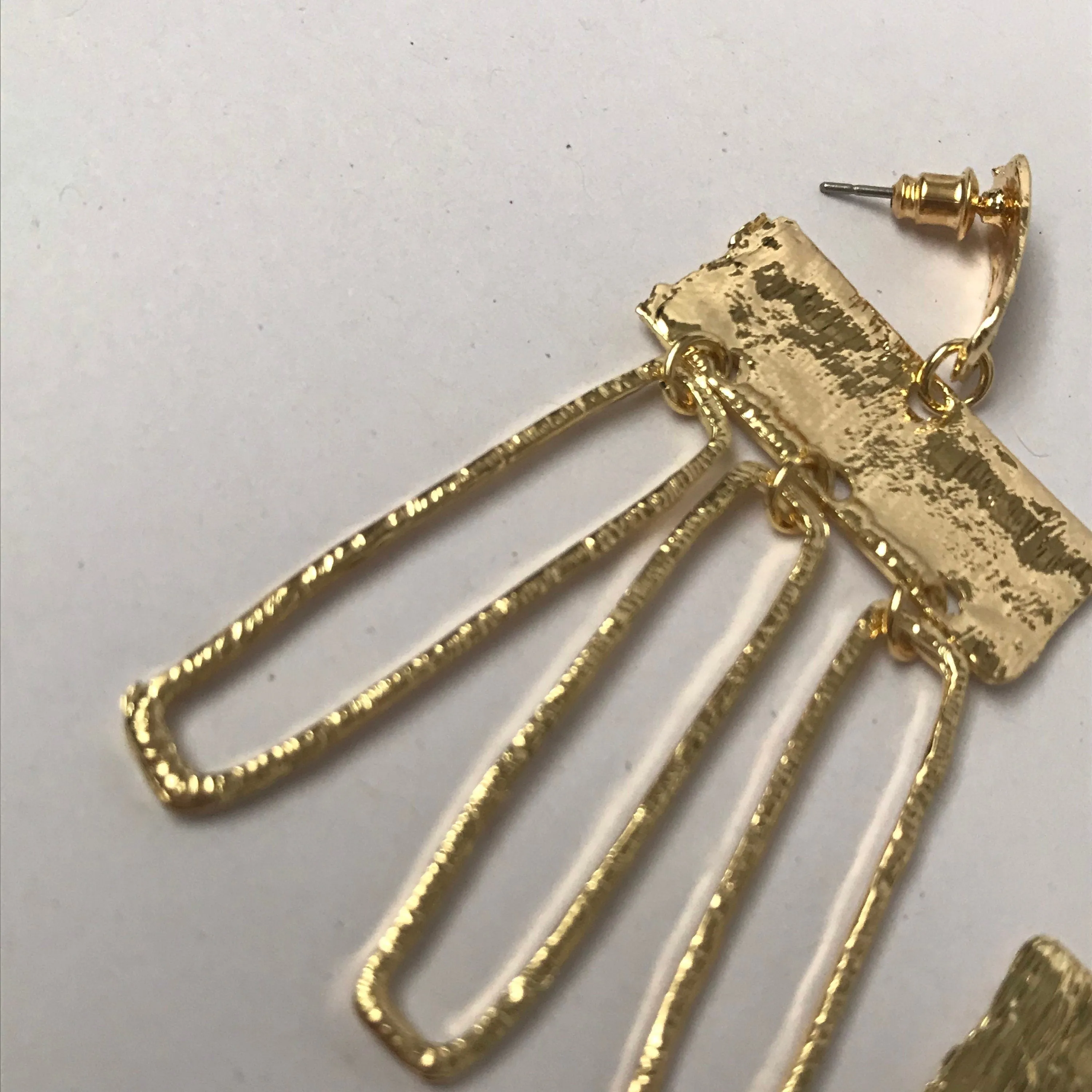 Gold Plated Drop Earrings -  Abstract Earrings,Unique Earrings,High Polished,Hanging Jewellery,Gold Accessories,Gold Jewellery,Gold Earrings