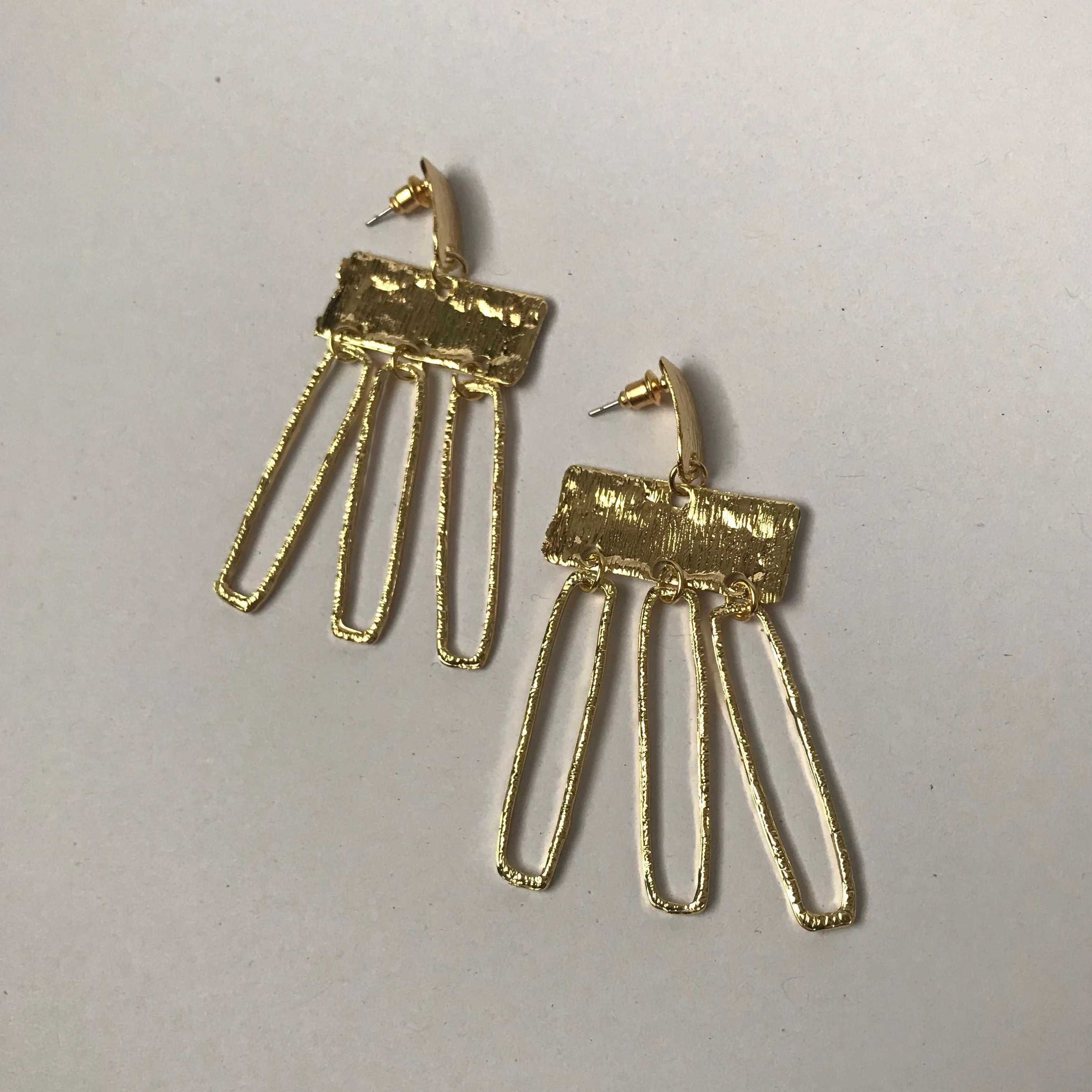Gold Plated Drop Earrings -  Abstract Earrings,Unique Earrings,High Polished,Hanging Jewellery,Gold Accessories,Gold Jewellery,Gold Earrings