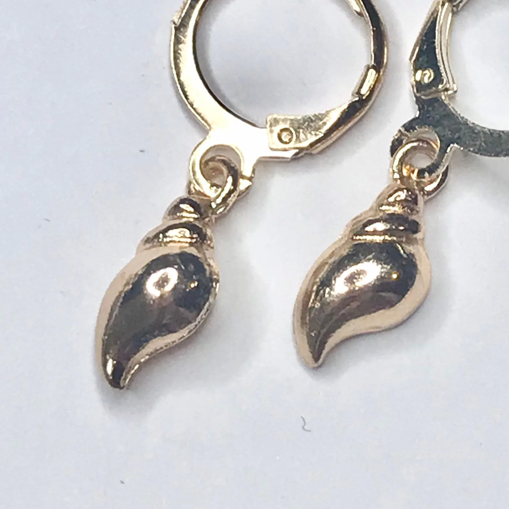 Gold Plated Shell Drop Earrings -  Abstract Earrings,Unique Earrings,Hanging Jewellery,Gold Accessories,Gold Jewellery,Gold Earrings