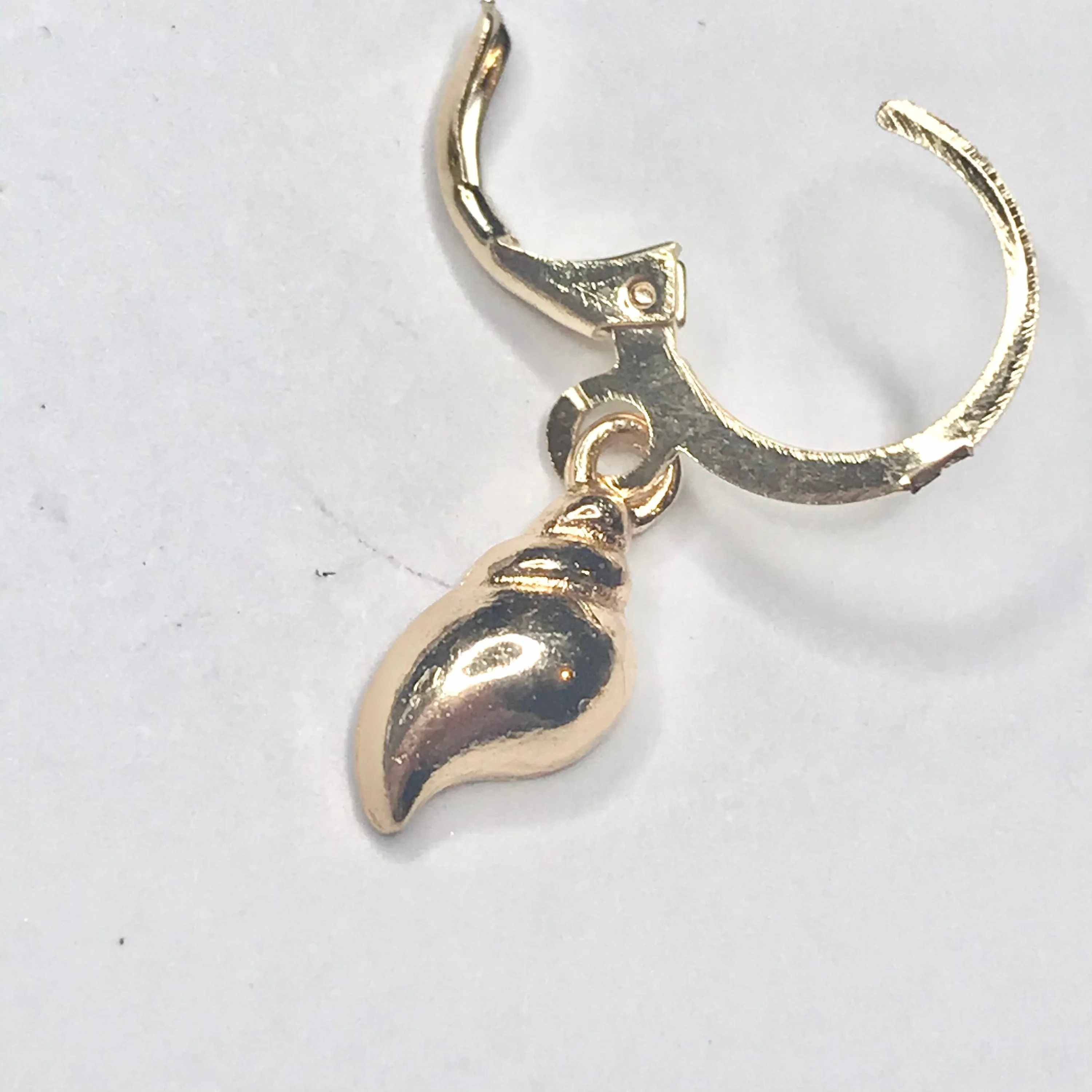 Gold Plated Shell Drop Earrings -  Abstract Earrings,Unique Earrings,Hanging Jewellery,Gold Accessories,Gold Jewellery,Gold Earrings