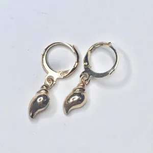 Gold Plated Shell Drop Earrings -  Abstract Earrings,Unique Earrings,Hanging Jewellery,Gold Accessories,Gold Jewellery,Gold Earrings