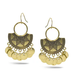 GOLD ROUND DISK EARRINGS#SQ285-17071G (GF8)