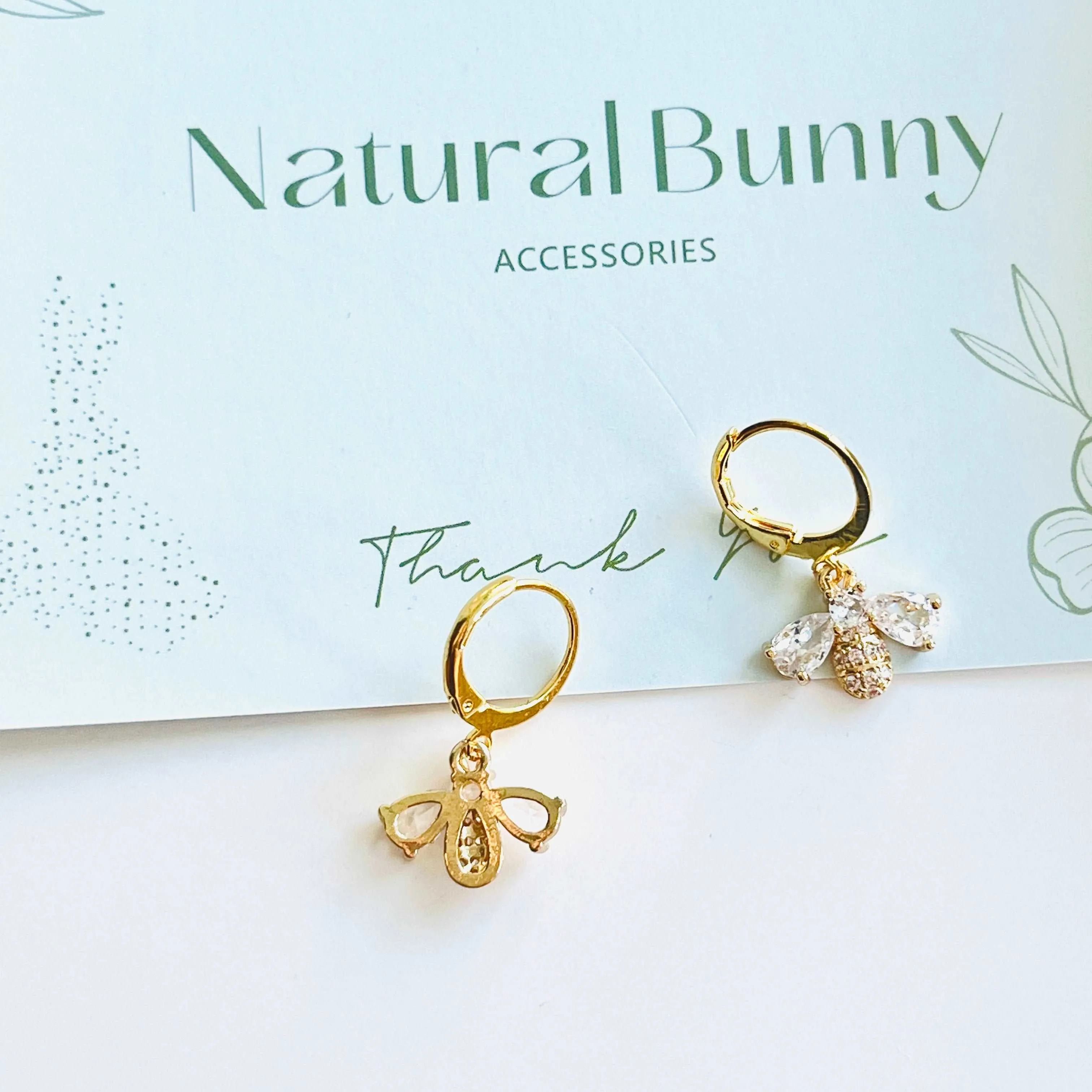 Golden Bee Drop Earrings