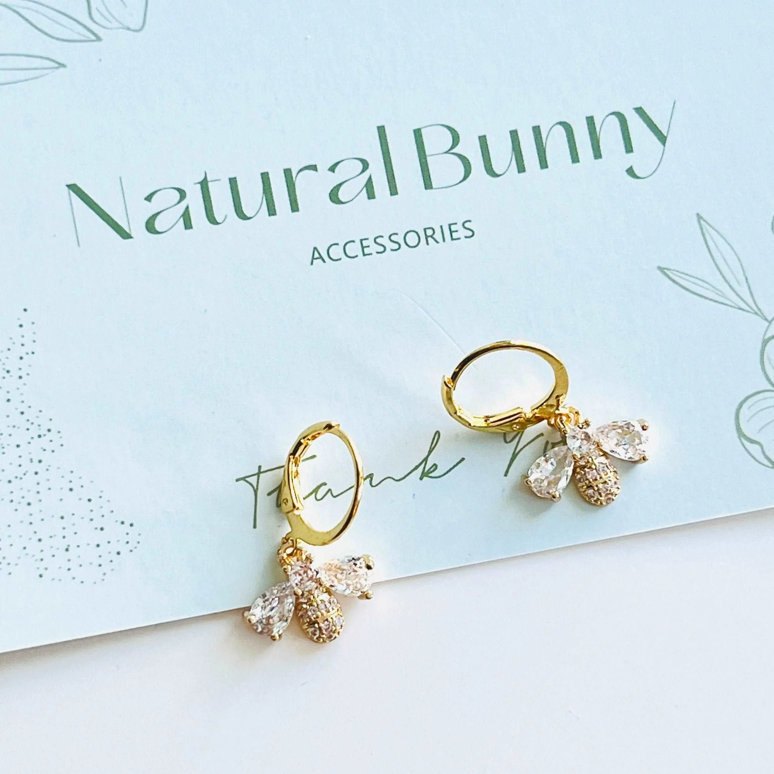 Golden Bee Drop Earrings