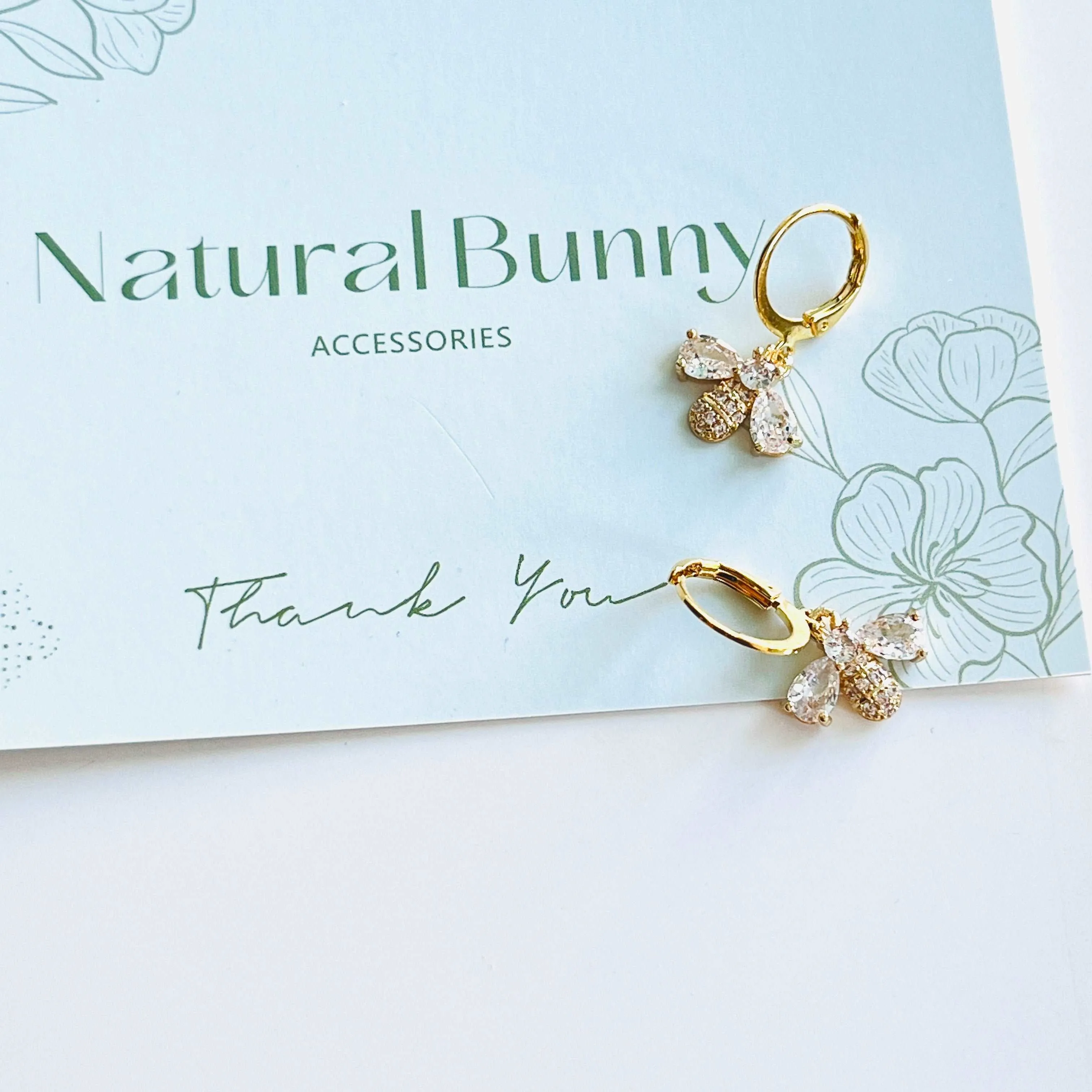 Golden Bee Drop Earrings