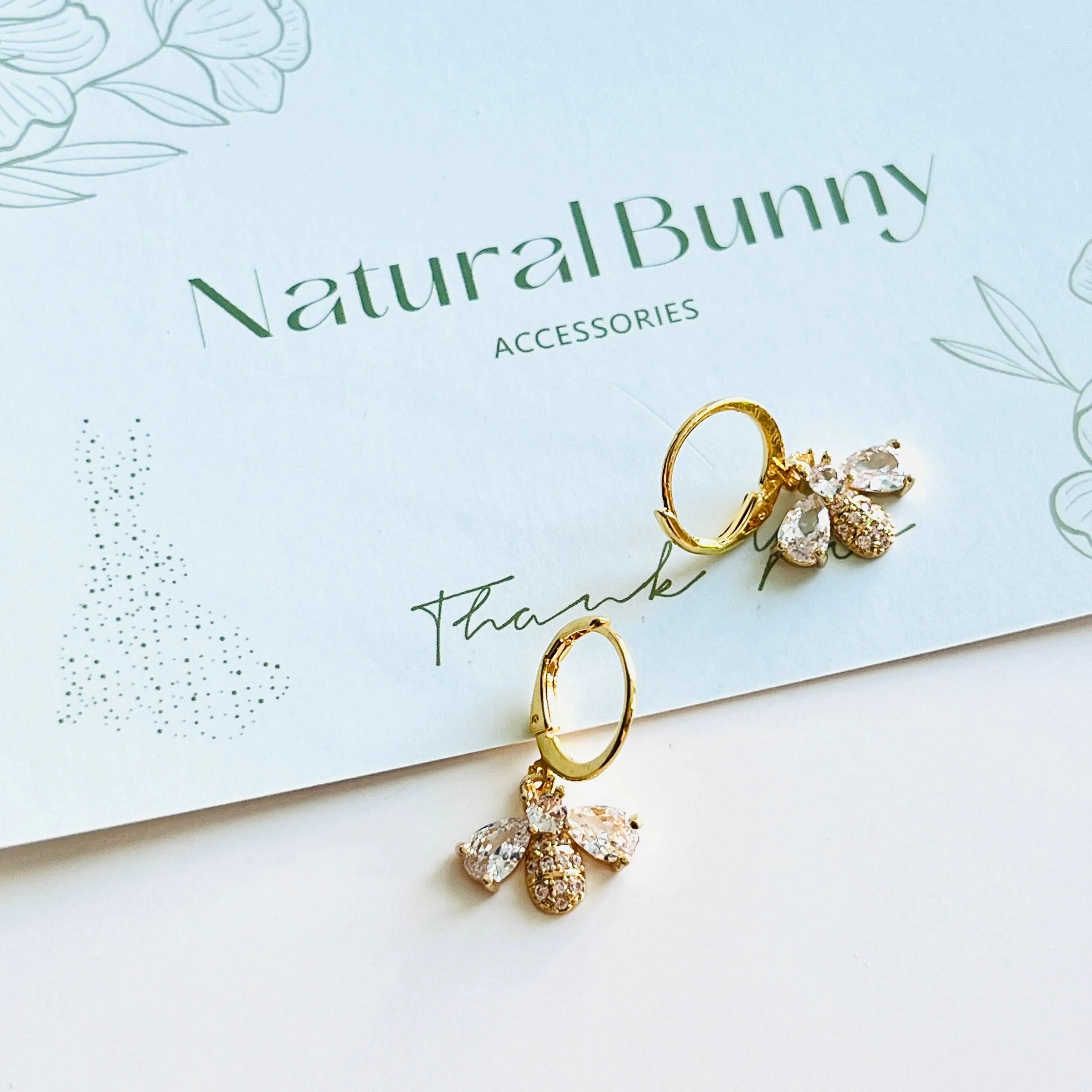 Golden Bee Drop Earrings