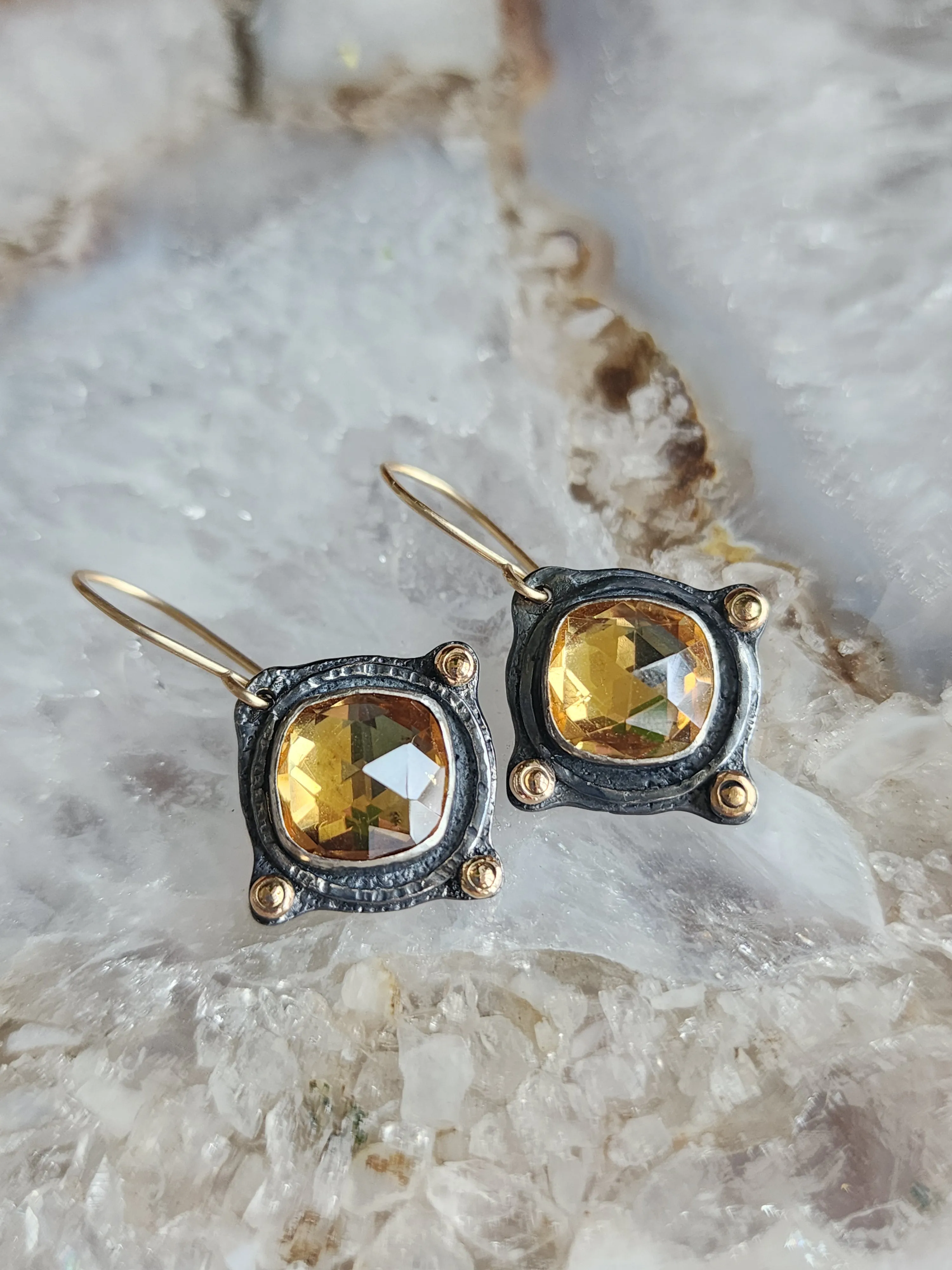 Golden Citrine Gemstone Earrings