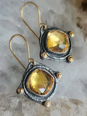 Golden Citrine Gemstone Earrings