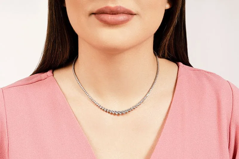 Graduated Red Carpet Diamond Necklace with 10.98 ct.(finished)