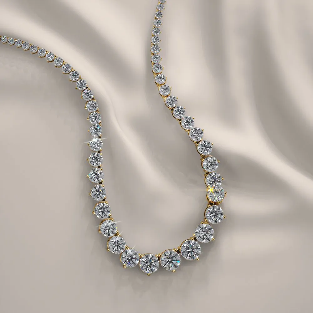 Graduated Red Carpet Diamond Necklace with 10.98 ct.(finished)