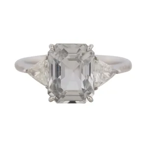 Grey Sapphire Three Stone Ring