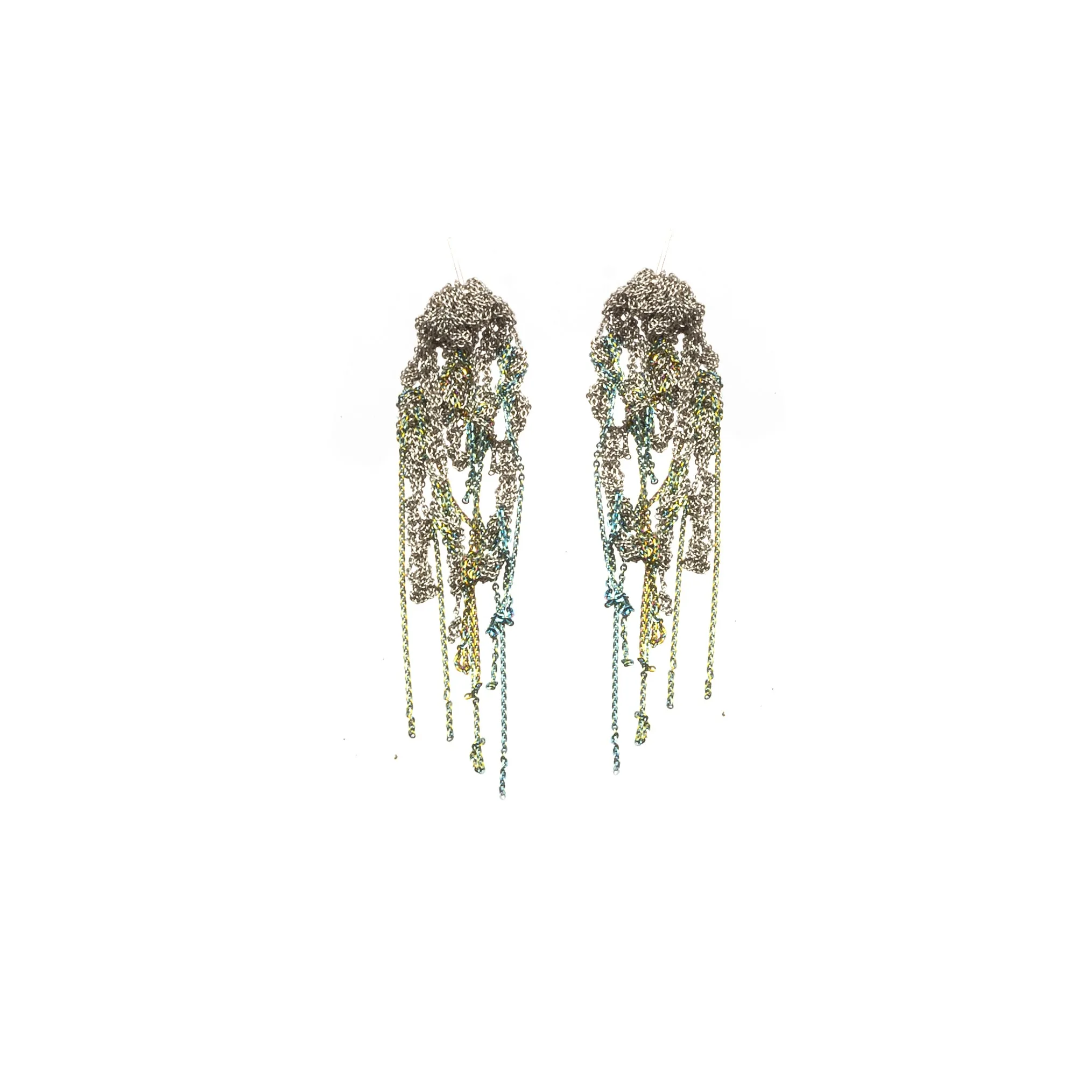 Hairy Drip Earrings in Ash   Anti-Peach