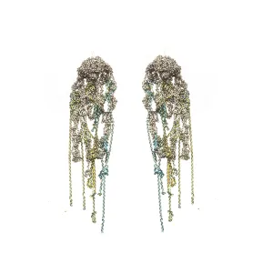 Hairy Drip Earrings in Ash   Anti-Peach