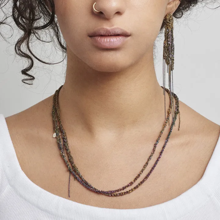 Hairy Drip Earrings in Ash   Anti-Peach