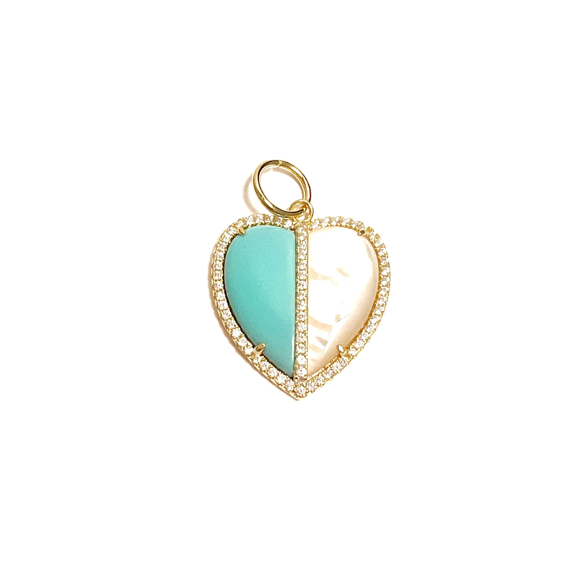 Half and Half Heart Charm