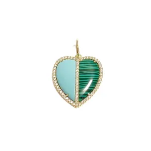Half and Half Heart Charm