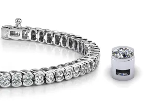Half Bezel Confidence Lab-Grown Diamond Tennis Bracelet with 8.05 ct.(finished) 3.7mm