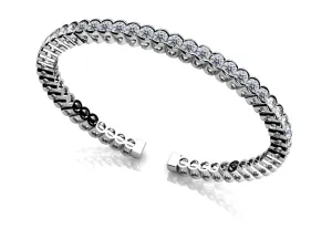 Half Bezel Set Flexible Lab-Grown Diamond Bangle with 3.03 ct.(finished) 2.5mm