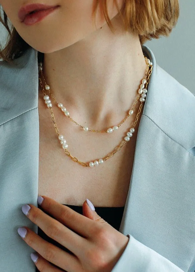 Handcrafted Chain Pearl Necklace Type I