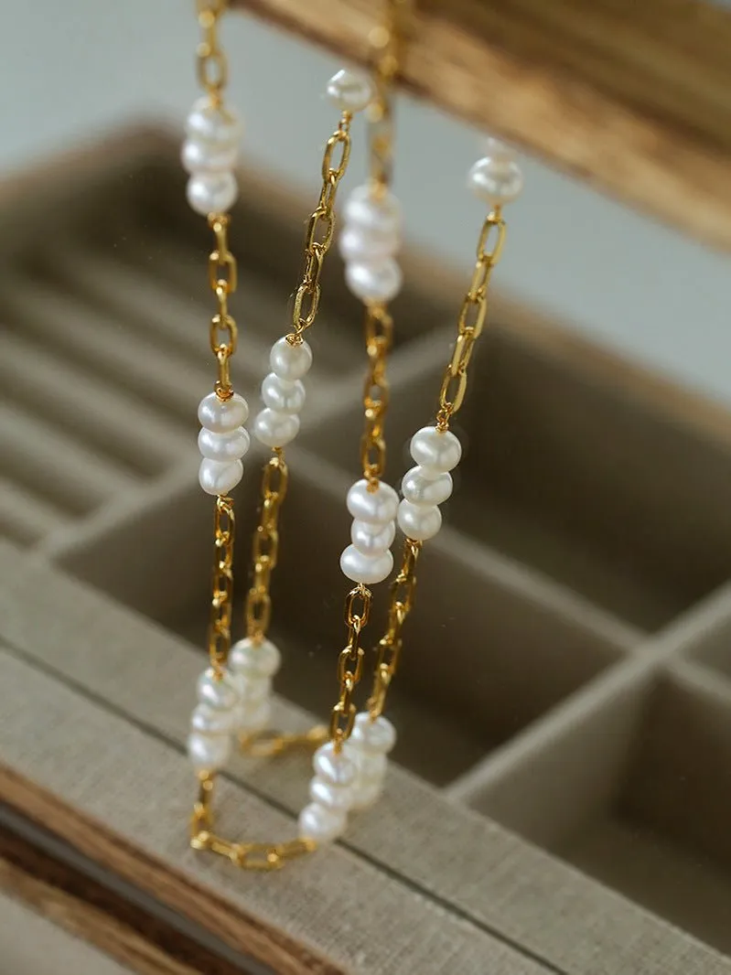 Handcrafted Chain Pearl Necklace Type I