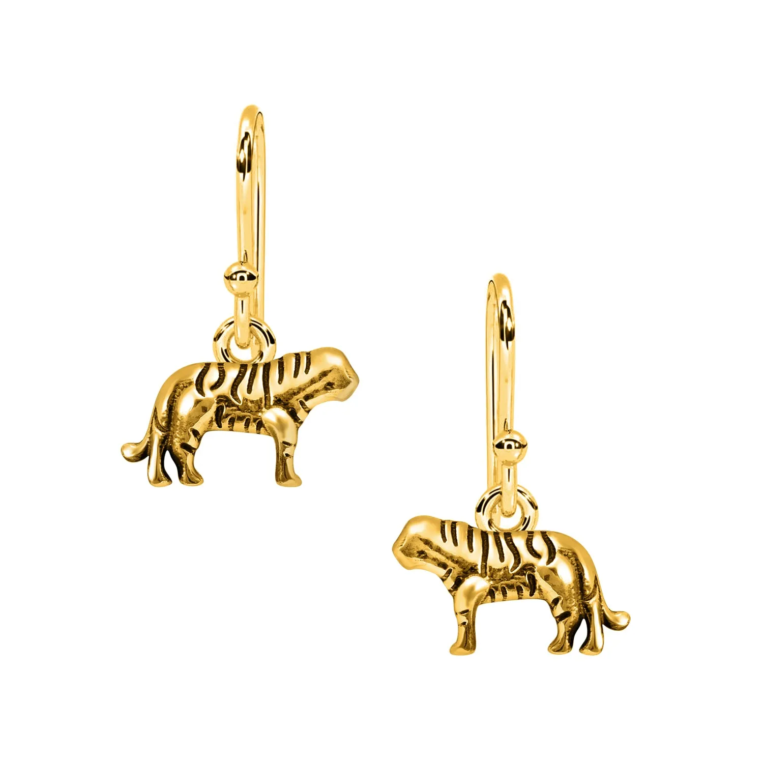 Handmade Silver Tiger Dangle Earrings 925 Sterling Silver Cute Animal Dangle Tiger Earrings Animal Jewelry