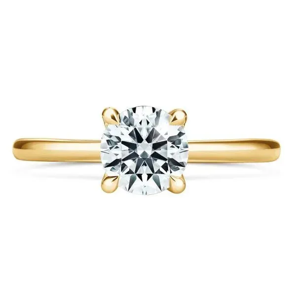 Hearts On Fire 18k Yellow Gold Vela Solitaire Round Diamond Engagement Ring - 1.346ct