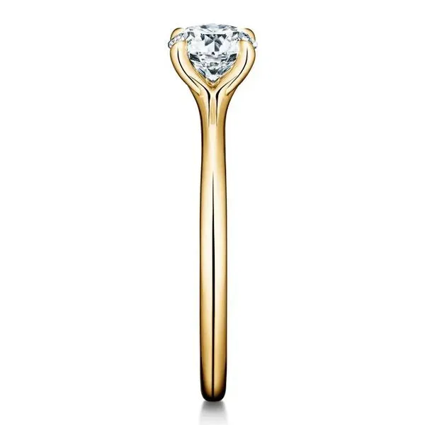 Hearts On Fire 18k Yellow Gold Vela Solitaire Round Diamond Engagement Ring - 1.346ct