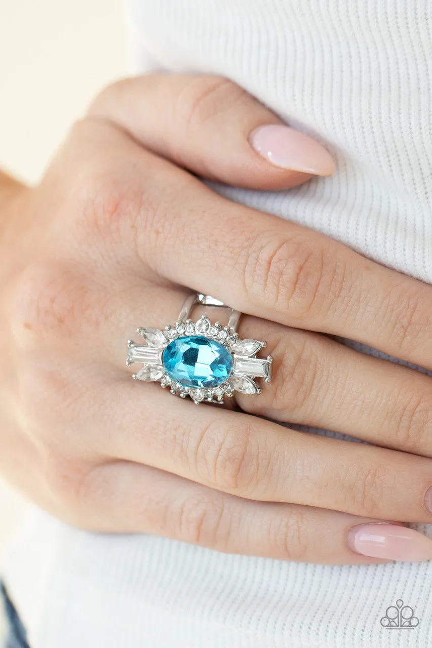 Icy Icon Blue Paparazzi Ring