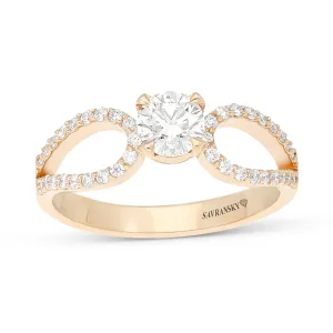 Infinity Rose Gold Round Brilliant Diamond Solitaire Engagement Ring