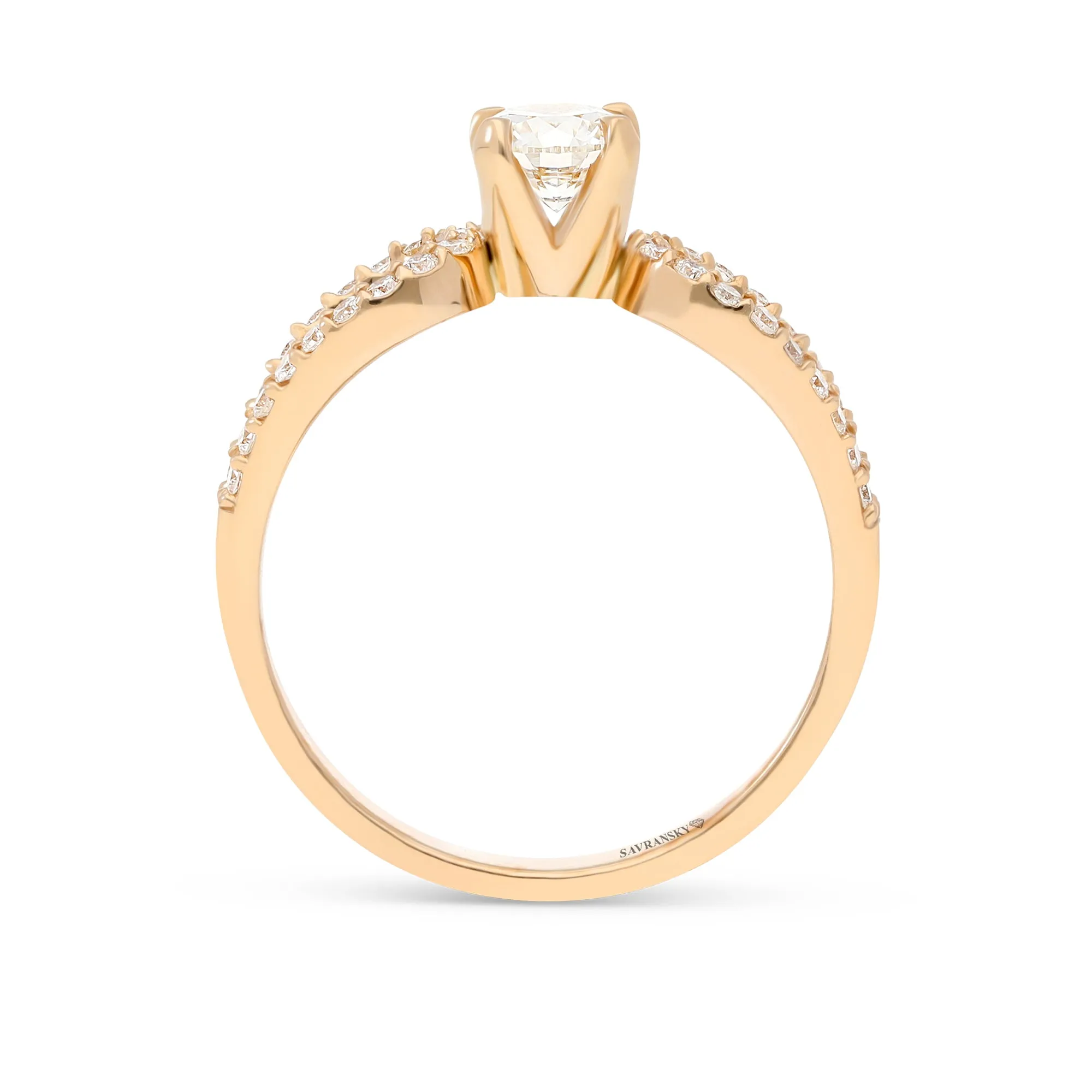Infinity Rose Gold Round Brilliant Diamond Solitaire Engagement Ring