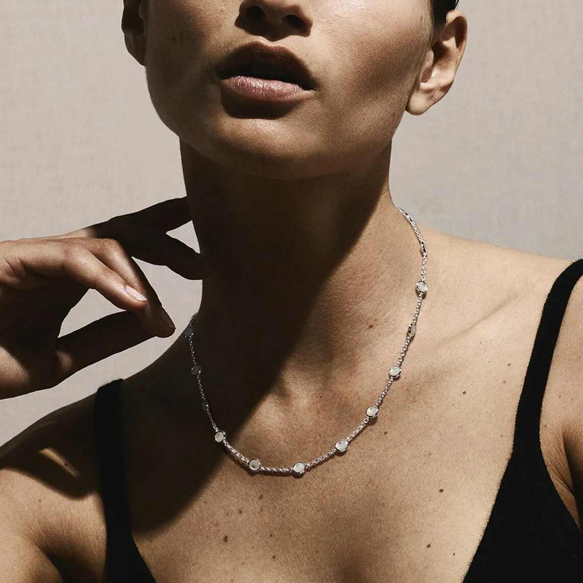 IPPOLITA Lollipop® Sterling Silver Gemstone Station Necklace in Mother-of-Pearl
