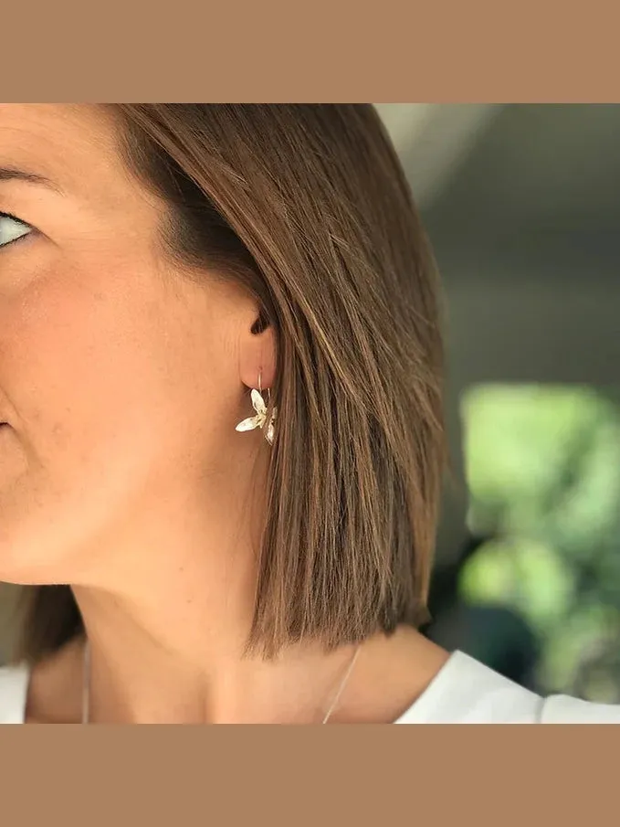 Iris Casted Sterling Silver Earrings