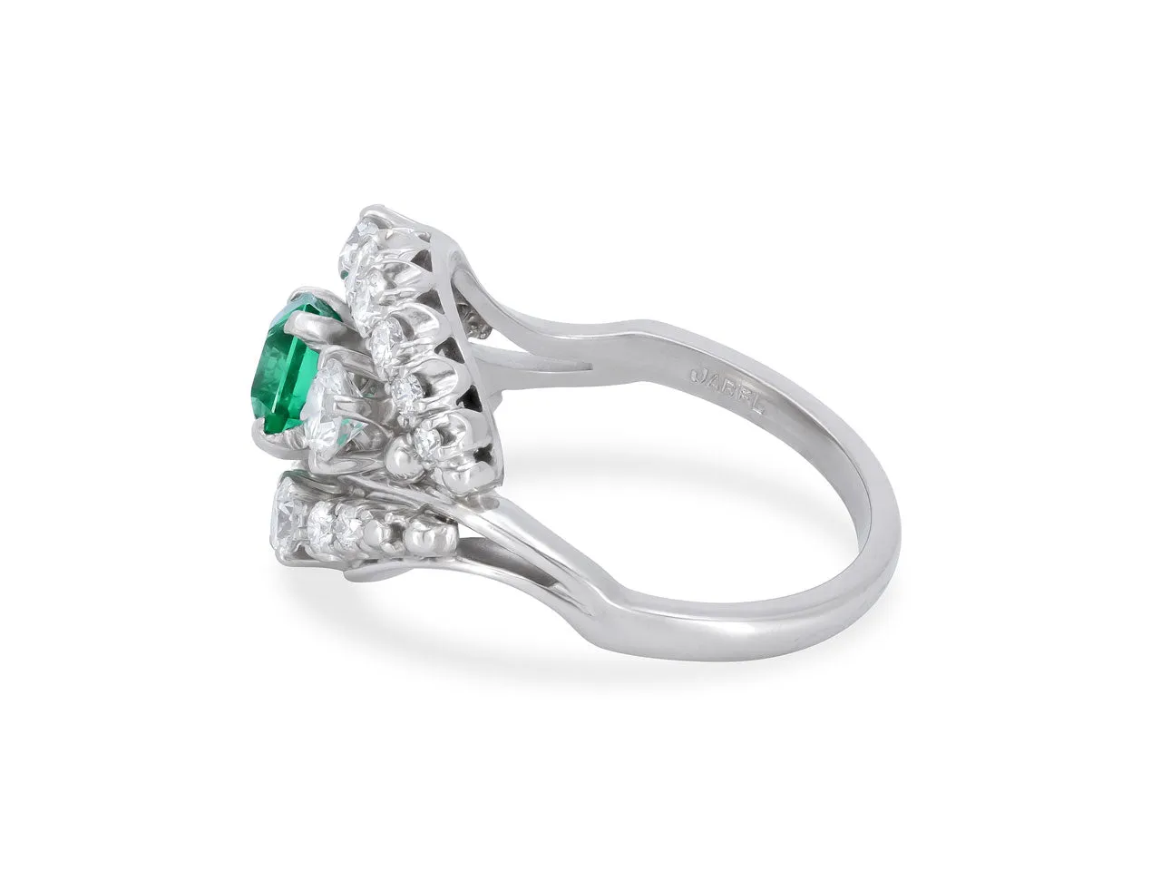 Jabel Emerald and Diamond Ring in Platinum